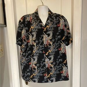 Men's Black Dragon Print Shirt